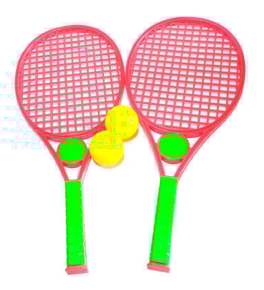 nawani hotshot tennis racket set with soft plastic ball for kids 3 to 6 years . size - 39/16 cm- Multi color