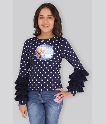 Cutecumber Pack of 1 Girls Georgette Top ( Navy )