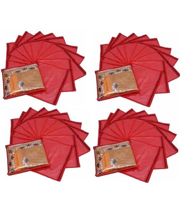 Non-Woven Saree Cover Cloth Storage & Organizer ,Red ( Pack of 48 ) Single Saree Cover