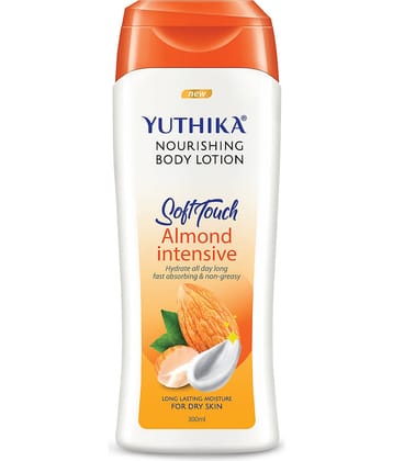 Yuthika Almond Body Lotion for Dry Skin 300ml, Long Lasting Nourishing Body Lotion Non-Greasy, Fast Absorbing Bodylotion