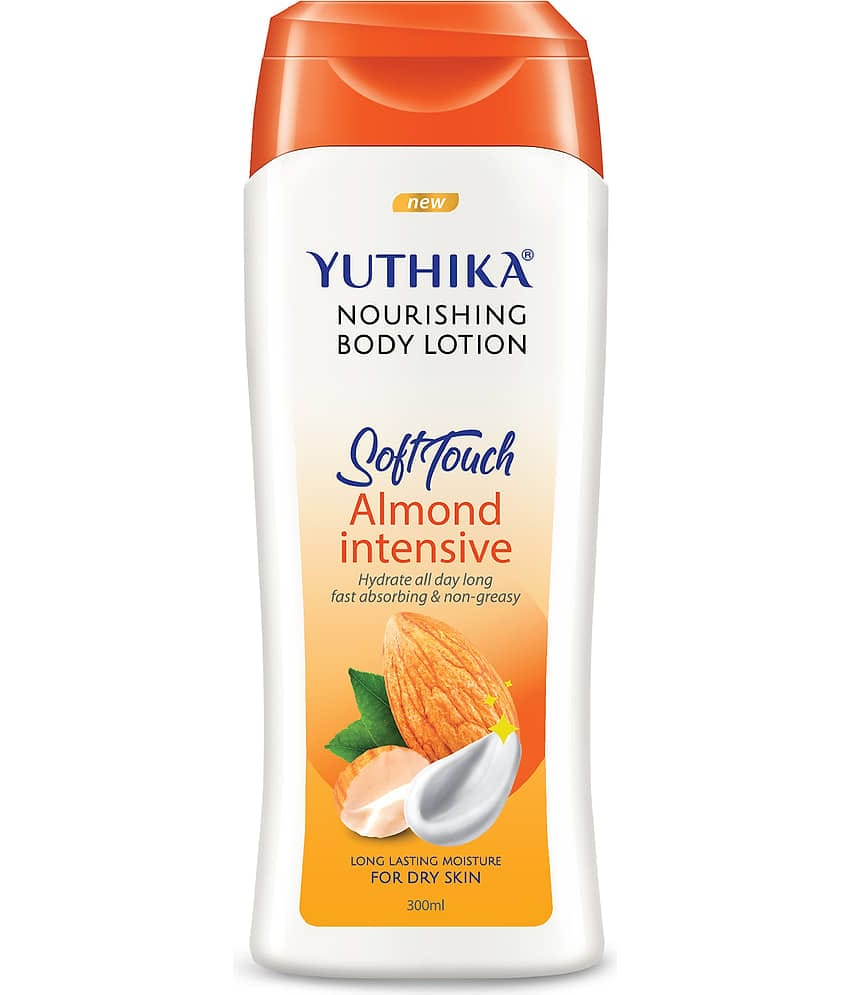 Yuthika Almond Body Lotion for Dry Skin 300ml, Long Lasting Nourishing Body Lotion Non-Greasy, Fast Absorbing Bodylotion