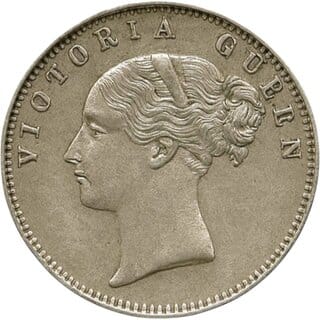 1840 British India Half Rupee Coin  Queen Victoria Rare Collectible
