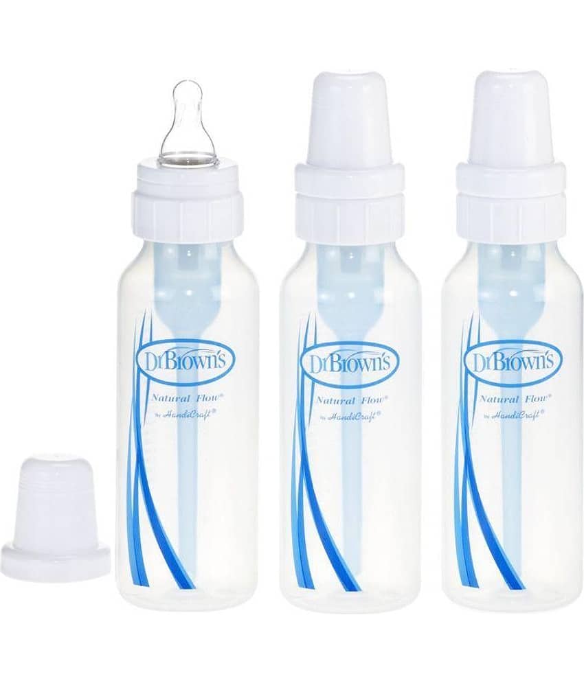Dr Browns - Transparent 240 ml Feeding Bottle (Pack of 3)