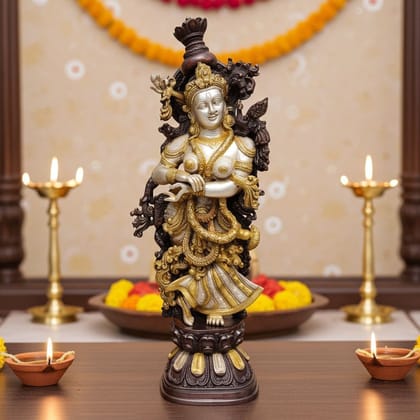 Brass Radha Ji God Idol - Handcrafted Brass Statue, Height : 29 Inch (BSMAS075 R)