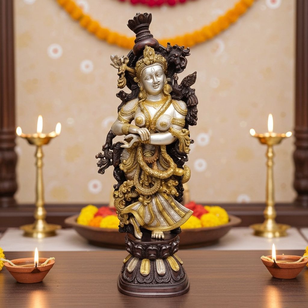 Brass Radha Ji God Idol - Handcrafted Brass Statue, Height : 29 Inch (BSMAS075 R)