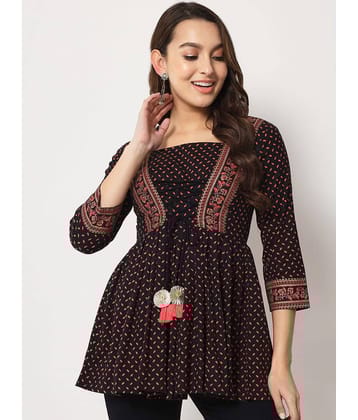 Kbz Women's Cotton Peplum Top ( Black )