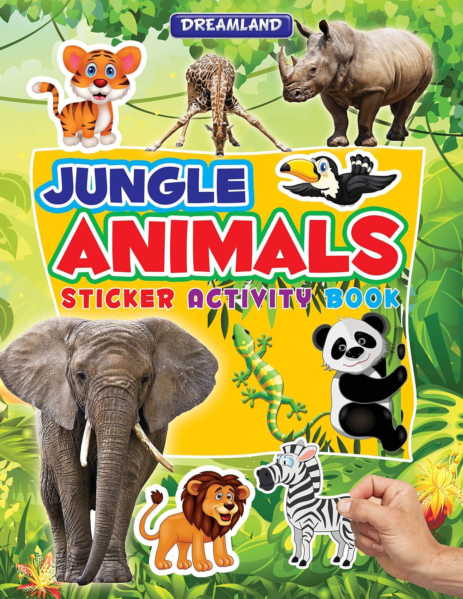 Jungle Animals Sticker Activity Book for Children Age 3-6 years - Colourful Pictures, Stickers and Fun Activities [Paperback] Dreamland Publications [Paperback] Chawla, Aman