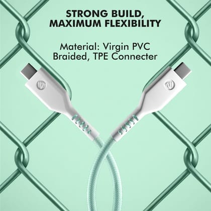 Zebraa 100W C to C Data Cable - White