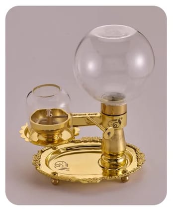 Akhand Deep ( OIL MODEL ) - WICK LIFTING - with 500 ml. Glass Oil Container ( NOT FOR GHEE )