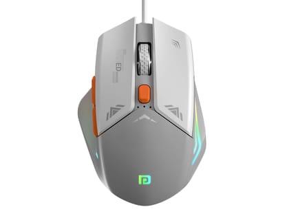 Portronics Vader 6 Buttons, Ergonomic Design, 6400 DPI Max, USB Wired - Grey