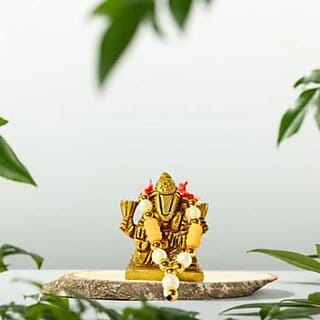 Lord Ganpati Murti Brass Idol  Remover of Obstacles  Bestower of Success