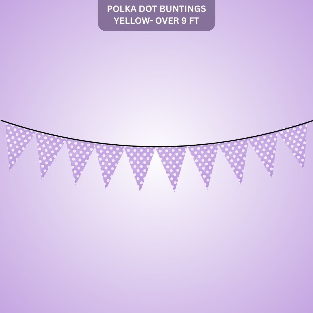 Polka Dot Buntings Purple - 9 FT - 1PC