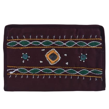 Tribes India Banjara Handmade Purse With Mobile Case Dark Brown Color Tribes India Banjara Handmade Purse With Mobile Case Dark Brown Color