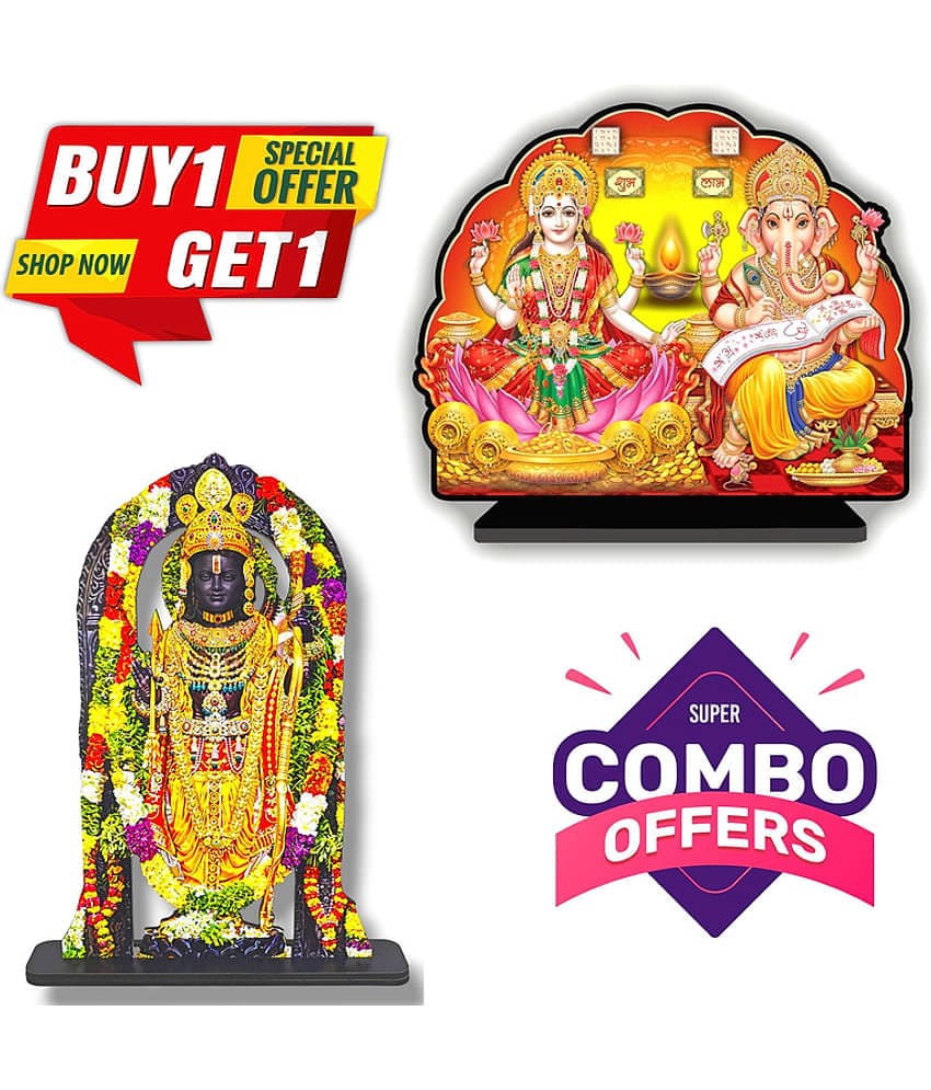 Saf Wood Laxmi Ganesh Idol ( 20 cm )