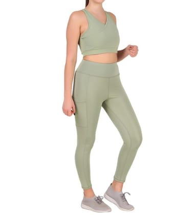 Women's Polyester Solid Ankle Length High Waisted Tights (Sea Green, 3XL)-PID61846