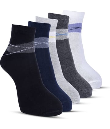 TF Pack of 5 Men's Cotton Blend Ankle Length Socks ( Multicolor )