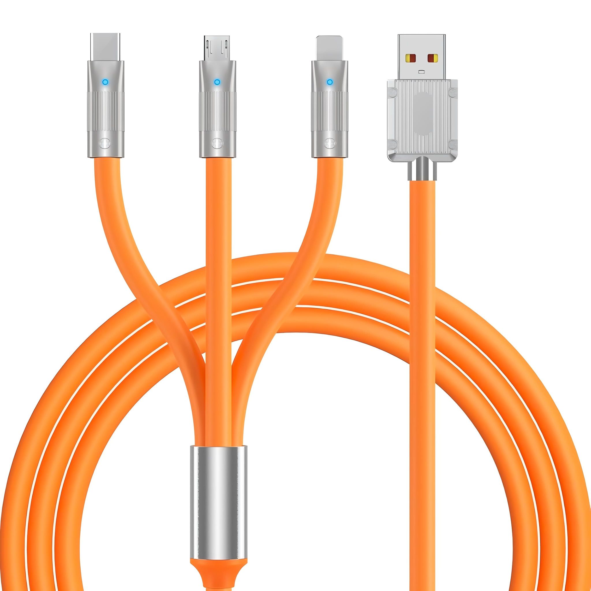 LastN 3-in-1 Cable 5A 1mtr SUPER VOOC Ultra Fast Charge Cable,18watt to 120watt Super Fast Charging QC 3.0 Qualcomm ID Cable Support Car & Bike Charging Cable