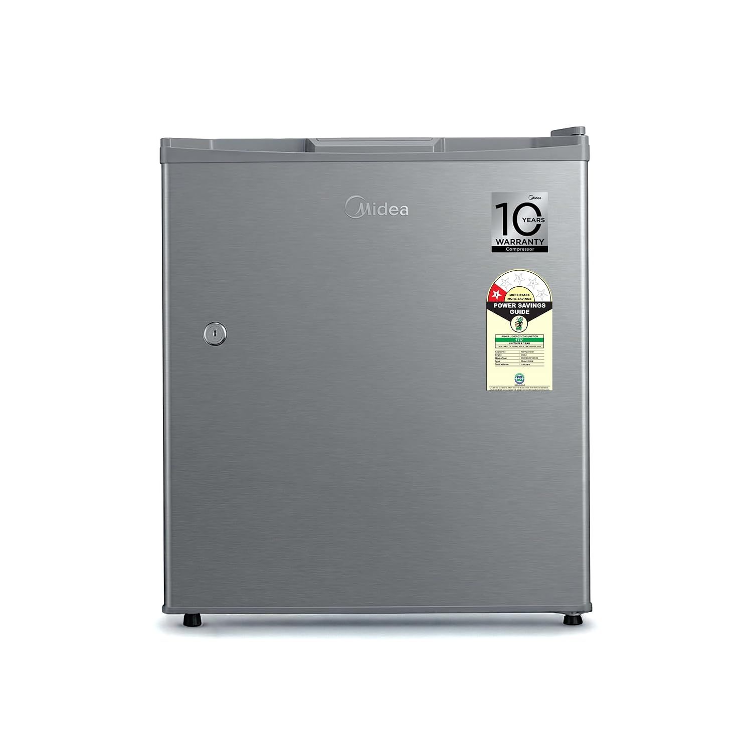 Midea 50 L 1 Star Direct Cool Single Door Mini Ref (MDRD50D1HLSS) Midea 50 L 1 Star Direct Cool Single Door Mini Ref (MDRD50D1HLSS) - Silver / Mini