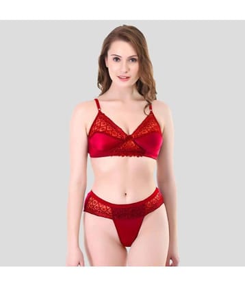TCG Cotton Blend Women's Bra & Panty Set ( Black )