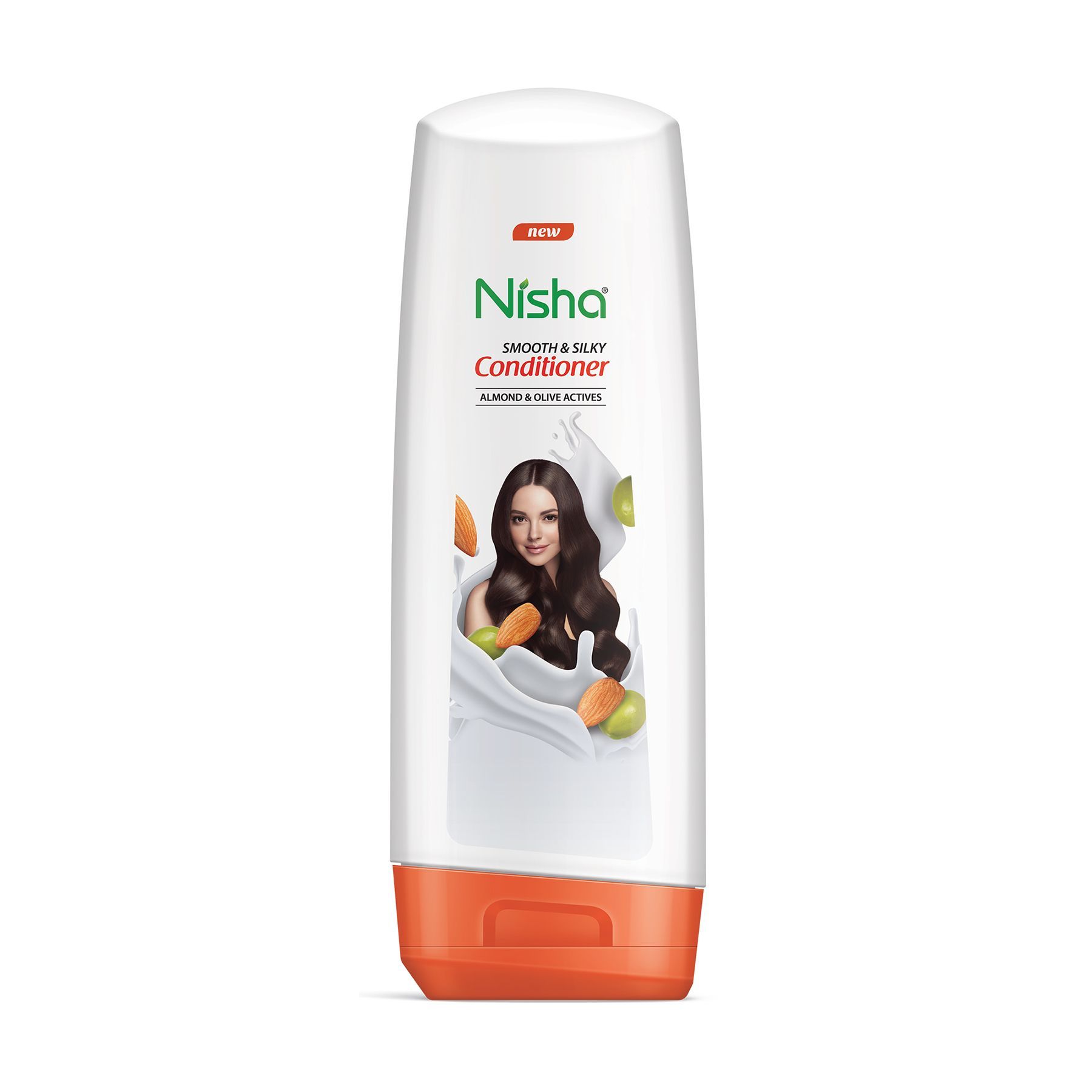 Nisha Hair Conditioner 180ml Bottle, Smooth & Silky Conditioner with Almond and Olive Actives for Dry and Frizzy Hair
