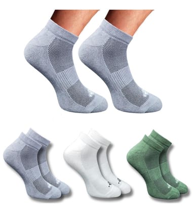 3-Pair Set Unisex Casual Cotton Printed Low Cut Socks (Multicolor)