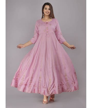 ANNEIV - Pink Rayon Women's Anarkali Kurti ( Pack of 1 )