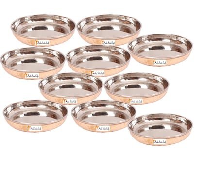 Steel-Copper Dessert Plates | 150 ML | Set of 10