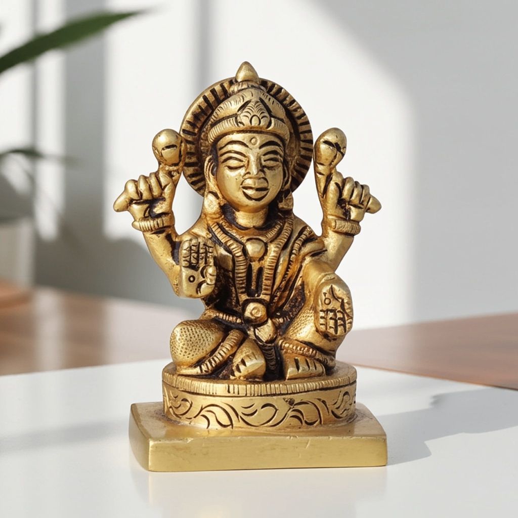 Brass Showpiece Laxmi Ji God Idol Statue (BSMAS1453 L)