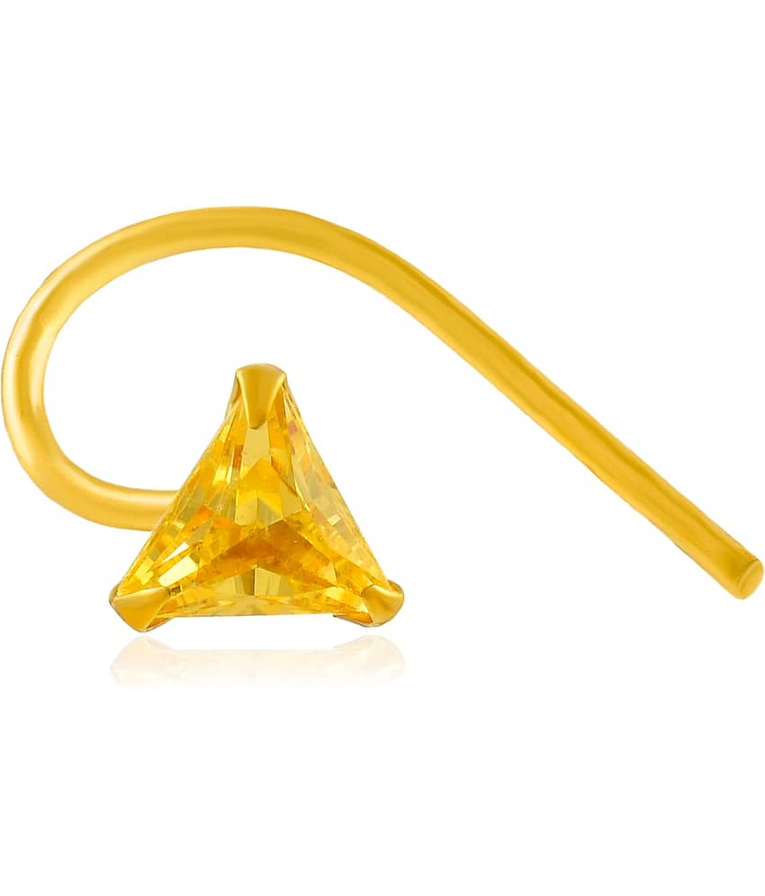 ADMIER Gold plated brass TRIANGLE shape faux diamond cz fashion nose pin for girls women