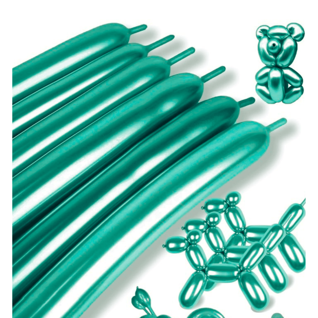 Chrome Green Twisty Designer Latex / Rubber Balloons - 36 inches - 10PC