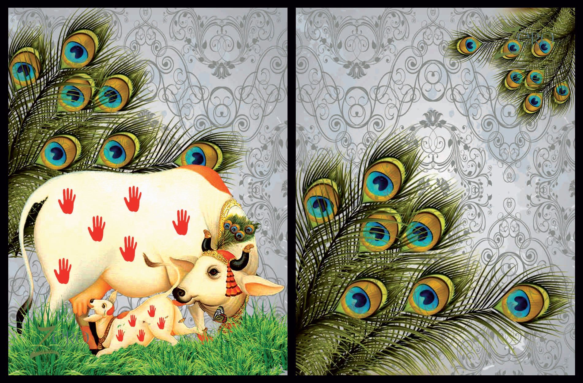 Brand Zero Luxury Speciality Decoupage Paper - Pichwai Cow 2