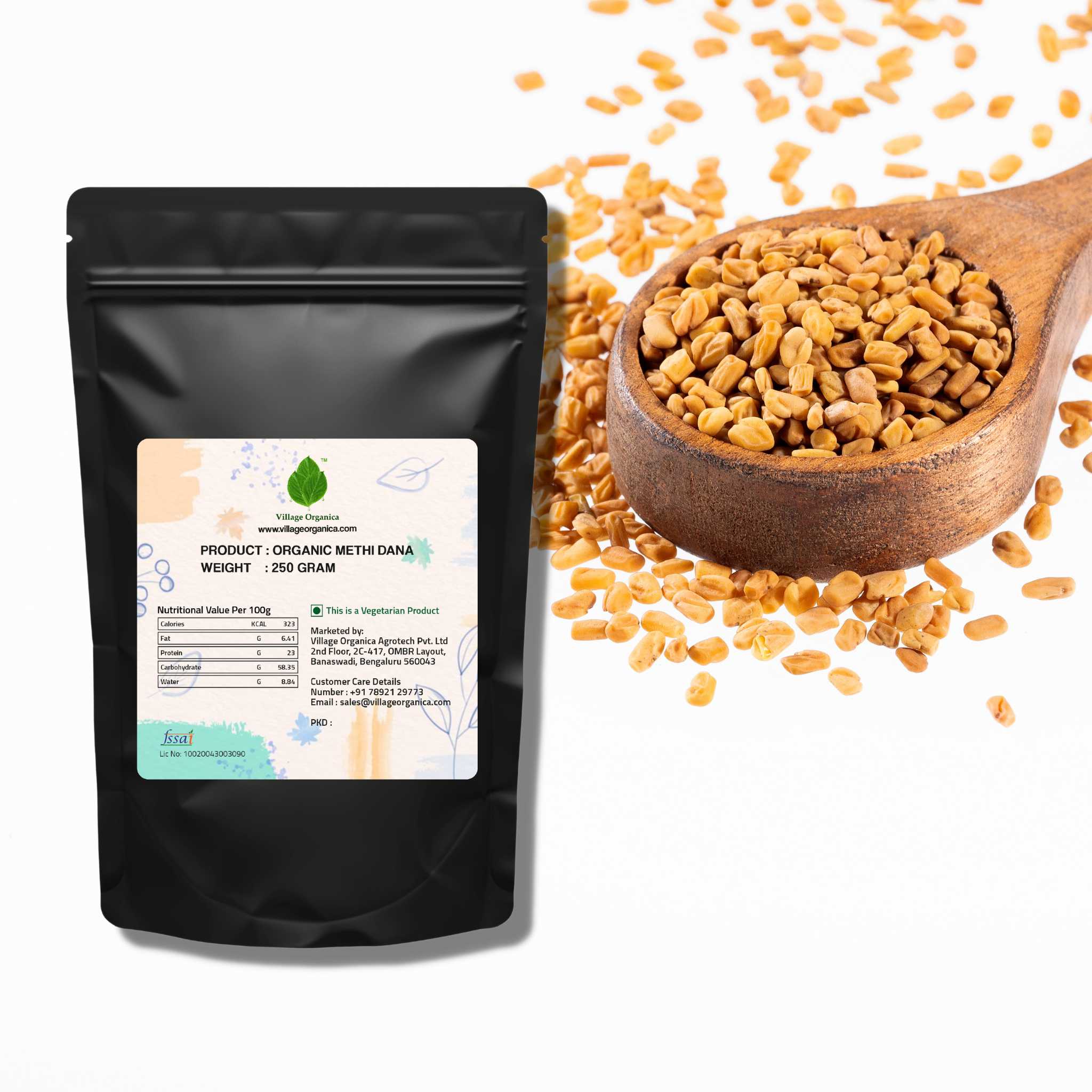 Organic Methi Dana (Fenugreek Seeds) - 250g