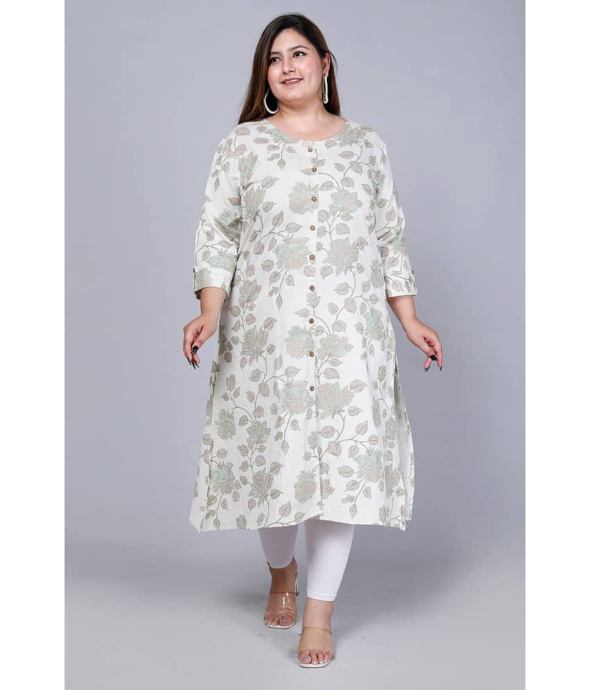 Avnii Pack of 1 Cotton Printed A-line Women's Kurti - ( Green )