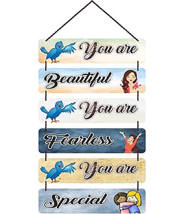 KAAF Wood Motivational Rectangular Decorative Plate Multi - Pack of 1