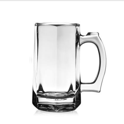 Heavy Base Beer Glass,400 ML,Set of 1,Italian Style Jumbo Beer Mug with Handle,Elegant & Durable Glassware for Beer, Lager & Ales,Perfect for House Parties & Restaurants,Ideal for Gift