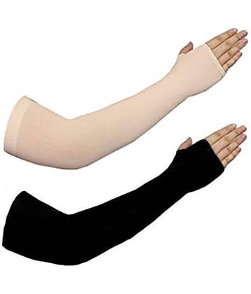 Mahek Accessories - Multicolor Self Design Riding Sleeves ( Set of 2 )