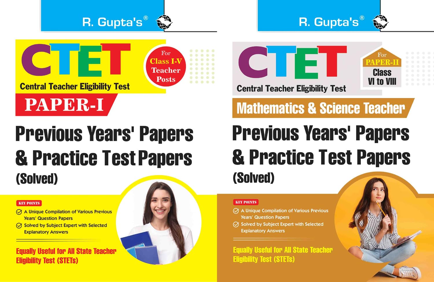 CTET: Previous Years' Papers & Practice Test Papers (Paper-II) Mathematics & Science Teachers (Class VI-VIII)+Previous Papers & Practice Paper (Paper-I) (Class I-V Teachers)(Set of 2 Books) [Paperback] [Jan 01, 2020] RPH Editorial Board