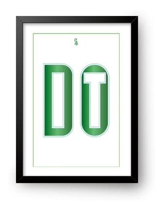Minimalist "DO IT" Hidden Typography Wall Art Frame | Green & White Motivational Poster for Office, Study & Room Decor