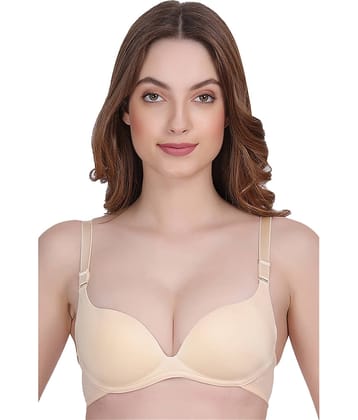 AMOUR SECRET Pack of 1 Nylon Lightly Padded Plunge Bra For Women ( Grey )