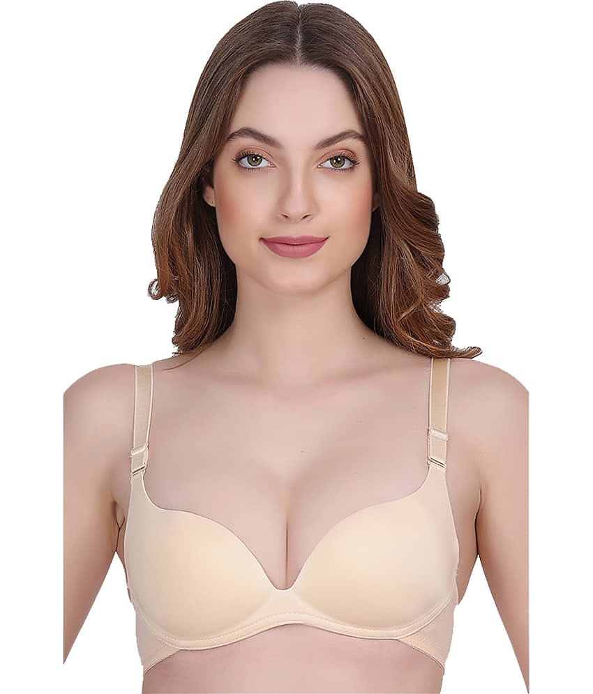 AMOUR SECRET Pack of 1 Nylon Lightly Padded Plunge Bra For Women ( Grey )