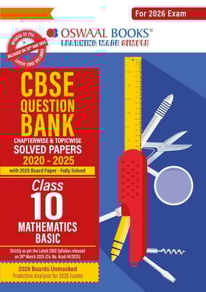 OSWAAL CBSE QUESTION BANK MATHEMATICS BASIC CLASS 10 FOR 2026 EXAMS || Chapterwise and Topicwise SOLVED PAPERS || OSMATHB10||17126 [Paperback] [Oct 30, 2024] Arihant