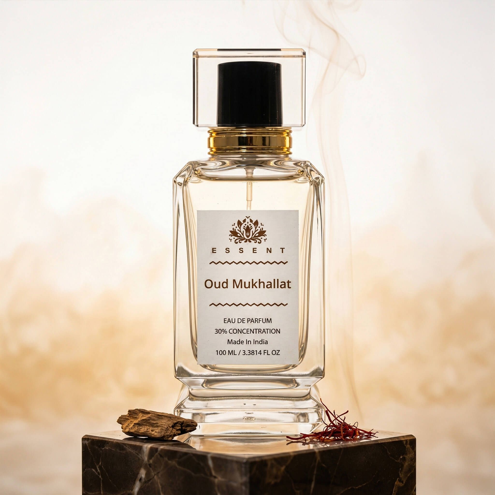 Essent Perfumes Oud Mukhallat Eau de Parfum (EDP) – Sweet Oud Oriental Long Lasting Perfume – Unisex Fragrance
