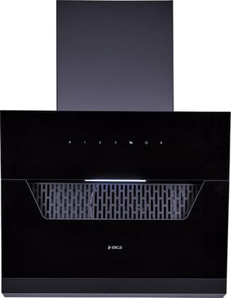 Elica 60cm 1350 m3/hr Filterless Autoclean Angular Kitchen Chimney with 15 Years Motor & 5 Years Comprehensive Warranty | EFL 207 HAC LTW VMS 60 | Black | Touch + Motion Sensor Control Elica 60cm 1350 m3/hr Filterless Autoclean Angular Kitchen Chimney wi