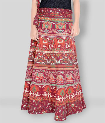 Sttoffa - Maroon Cotton Women's Wrap Skirt ( Pack of 1 )