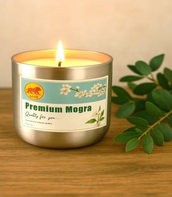 Majestic Mogra Aroma Candle In Silver Jar