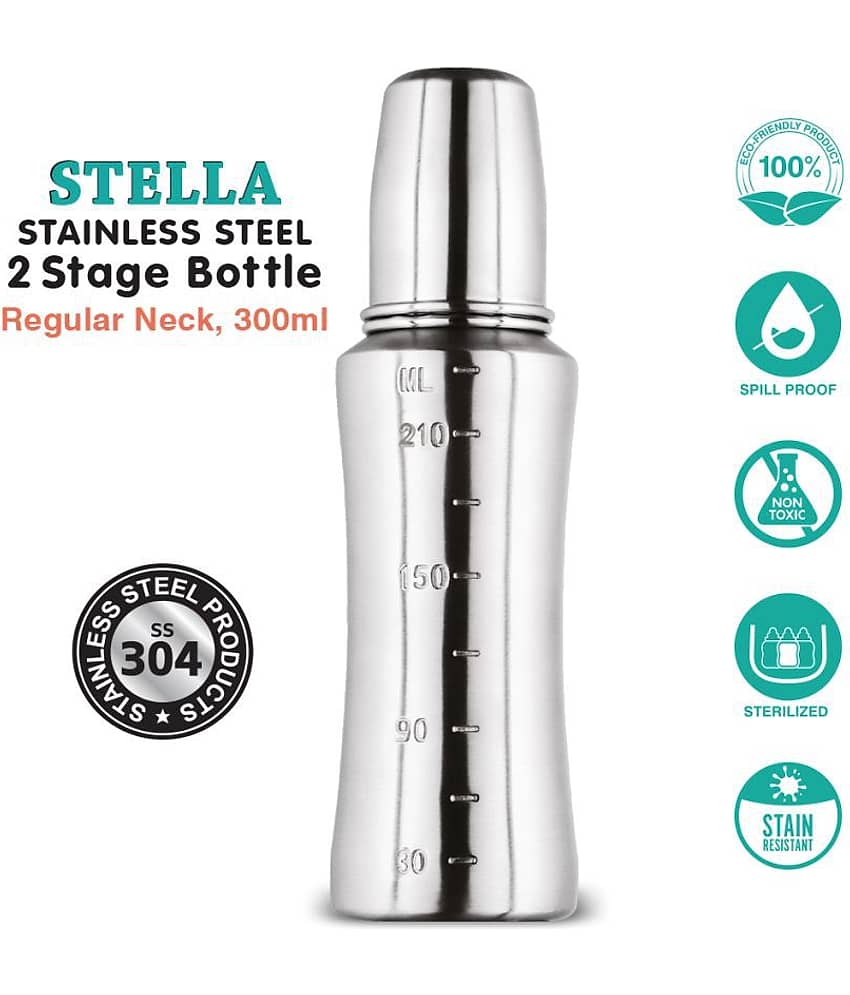 Buddsbuddy Stella Stainless Steel Feeding Bottle RN 300ml With ML Marking