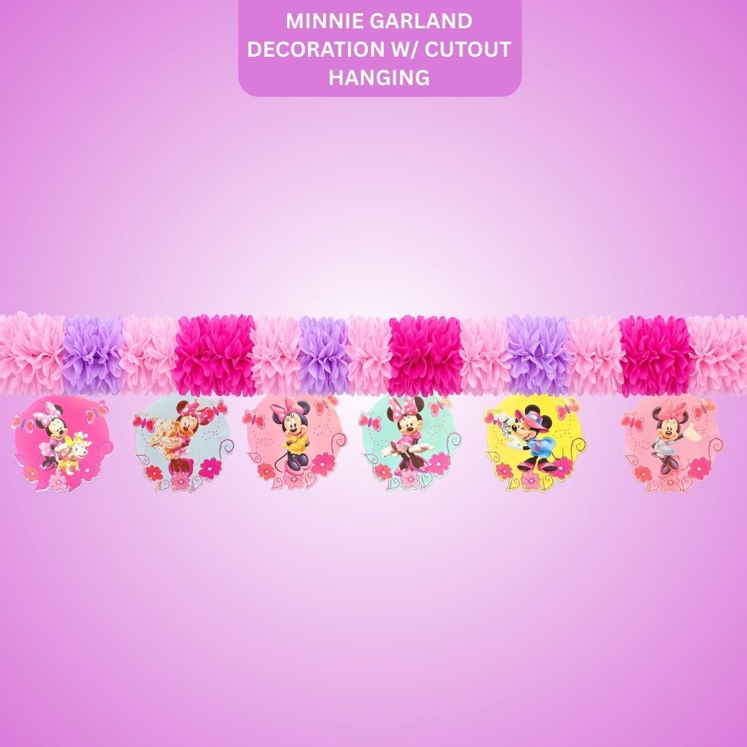 Minnie Garland Decoration w/ Cutout Hanging - 10FT