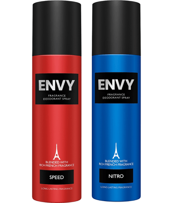 Envy Speed & Nitro 120 ml Each Deodorant Spray for Men 240 ml ( Pack of 2 )