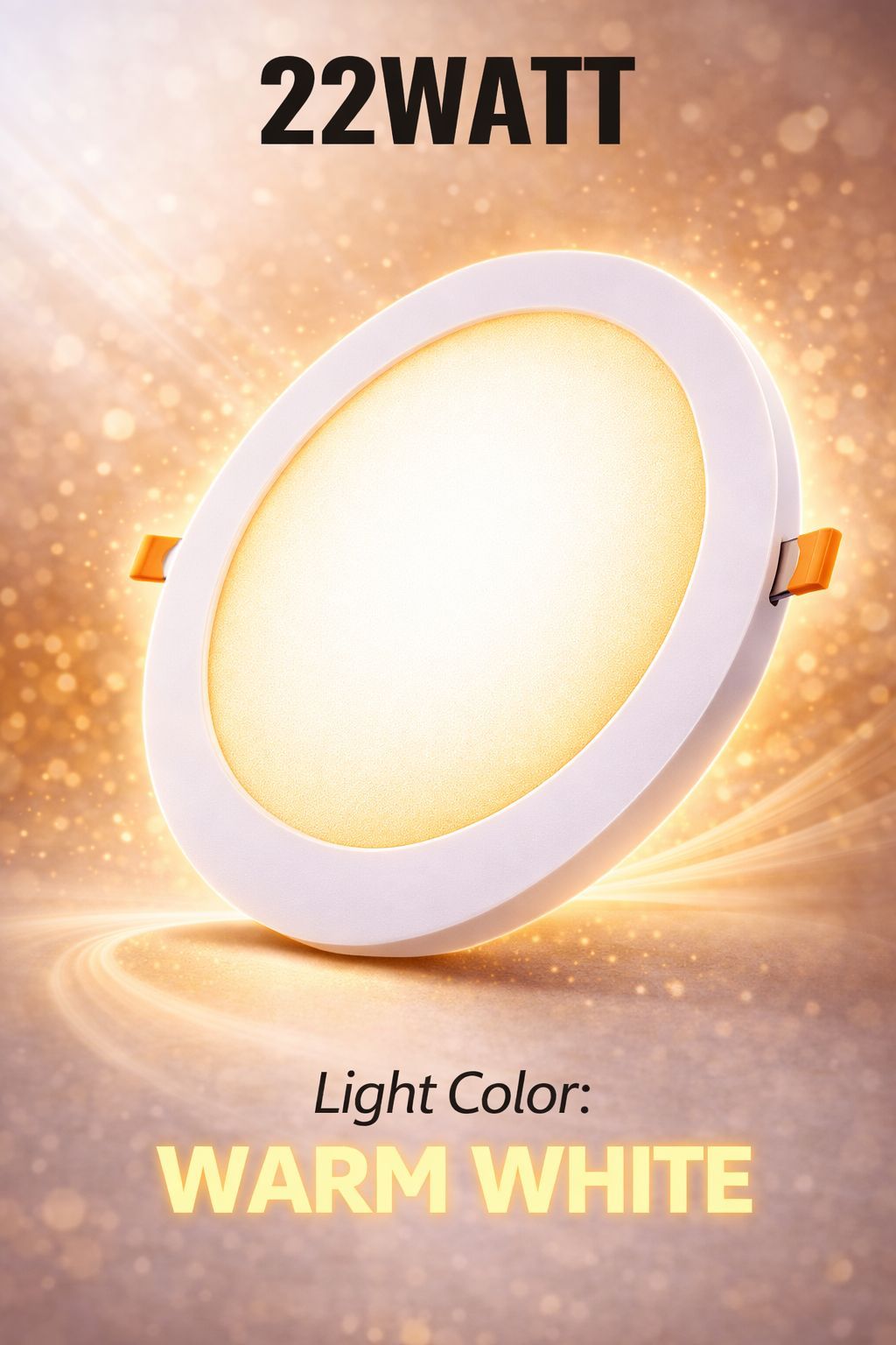 SPARKWORLD 22W Round LED Panel Light | Warm White Ceiling Downlight for Home, Office & Commercial Use
