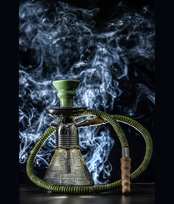 Fashion Bizz Green Color 9 inch Glass Hookah